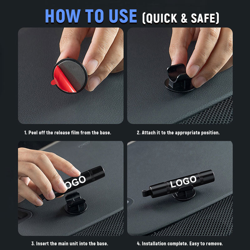 🚗Maßgefertigter Auto-Fensterbrecher und Sicherheitsgurtschneider